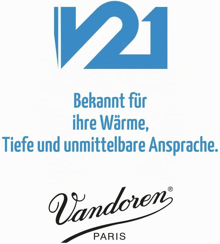 Vandoren CR8025 Blätter für B-Klarinette, Serie V21, Stärke 2,5, 10 Stück, Blau Strength 2.5, Streng