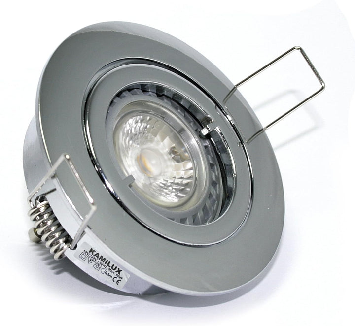 Kamilux 3er Set Einbaustrahler/Spot Bajo in chrom glänzend, Halogen oder LED geeignet, inkl. GU10 Fa