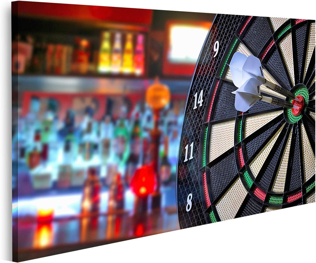 islandburner Bild auf Leinwand Darts Bilder Wandbilder Poster Leinwand 80x40cm, Leinwand 80x40cm