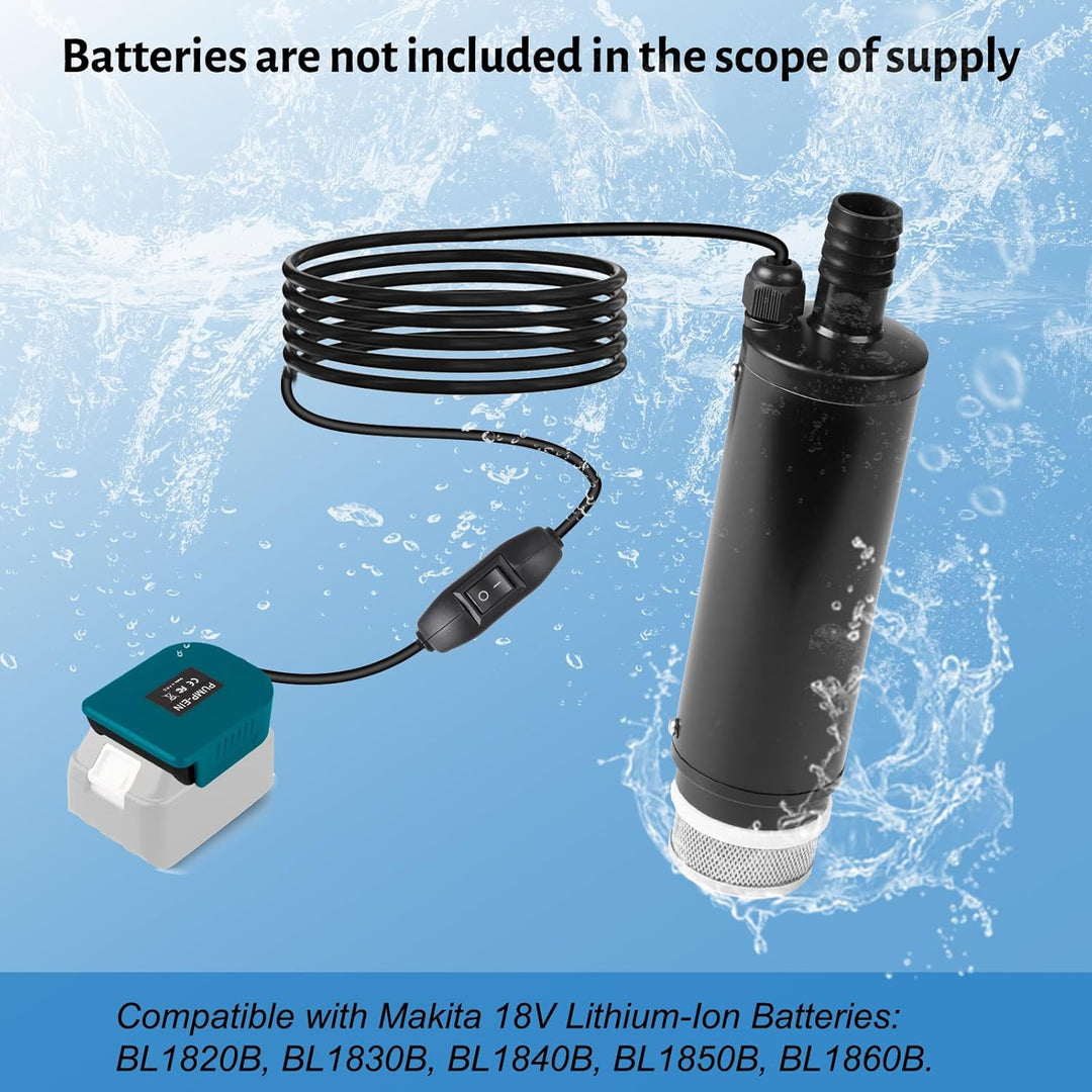CPROSP Sumpfpumpe Kompatibel mit Makita 18V Batterie (Keine Batterie), Wasserpumpe 30L/min, Transfer