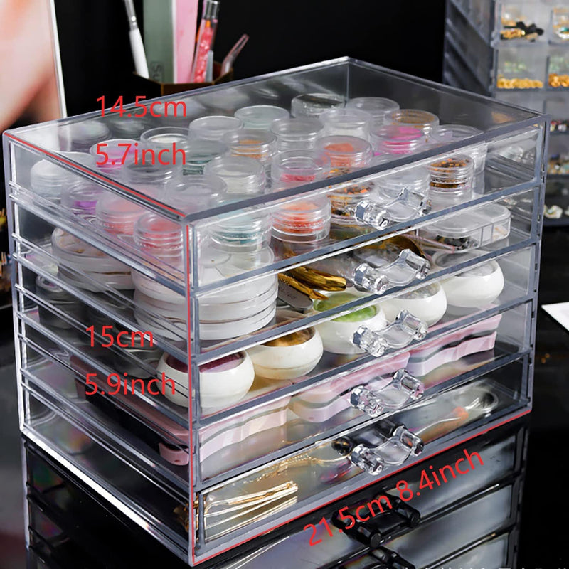 Nagel Kunst Dekoration Organizer Klar Acryl Nagelschmuck Zubehör Aufbewahrungskoffer Halter Regale D