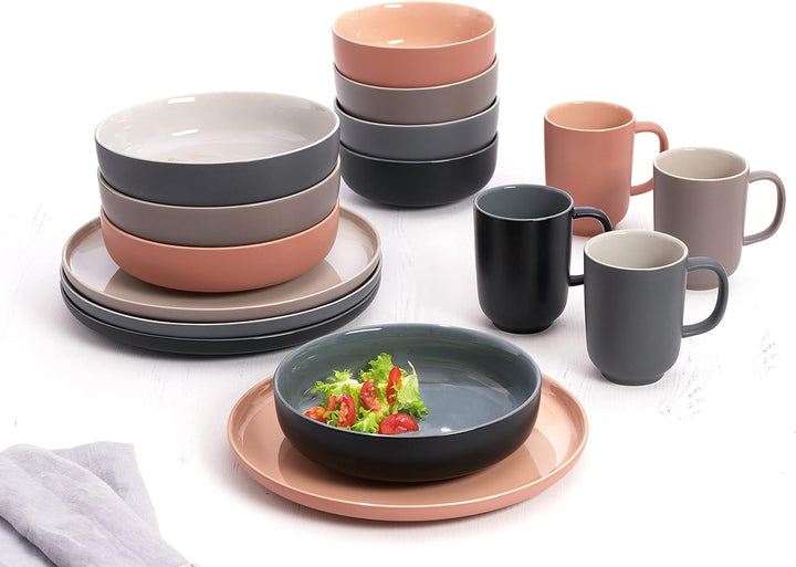 Ritzenhoff & Breker Kaffeebecher-Set Jasper, 4-teilig, je 320 ml, Taupe, Steinzeug, Taupe