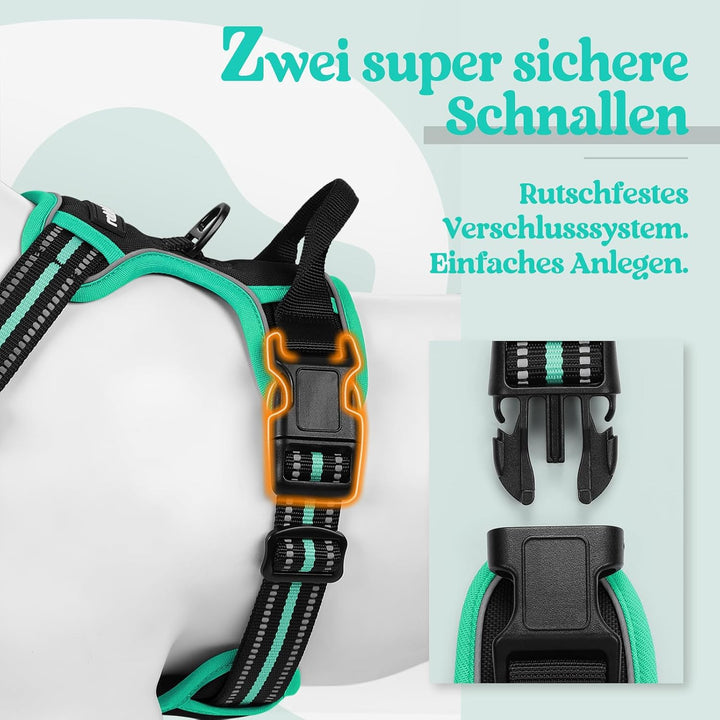 rabbitgoo Hundegeschirr Mittelgrosse Hunde, Anti Zug Geschirr mit Kontrolle, No Pull Verstellbar Hun