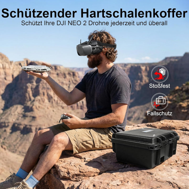 LEKUFEE wasserdichte Harte Transportkoffer für DJI Neo 2 Drohne, Fly More Combo, DJI RC 2, RC N3, Go