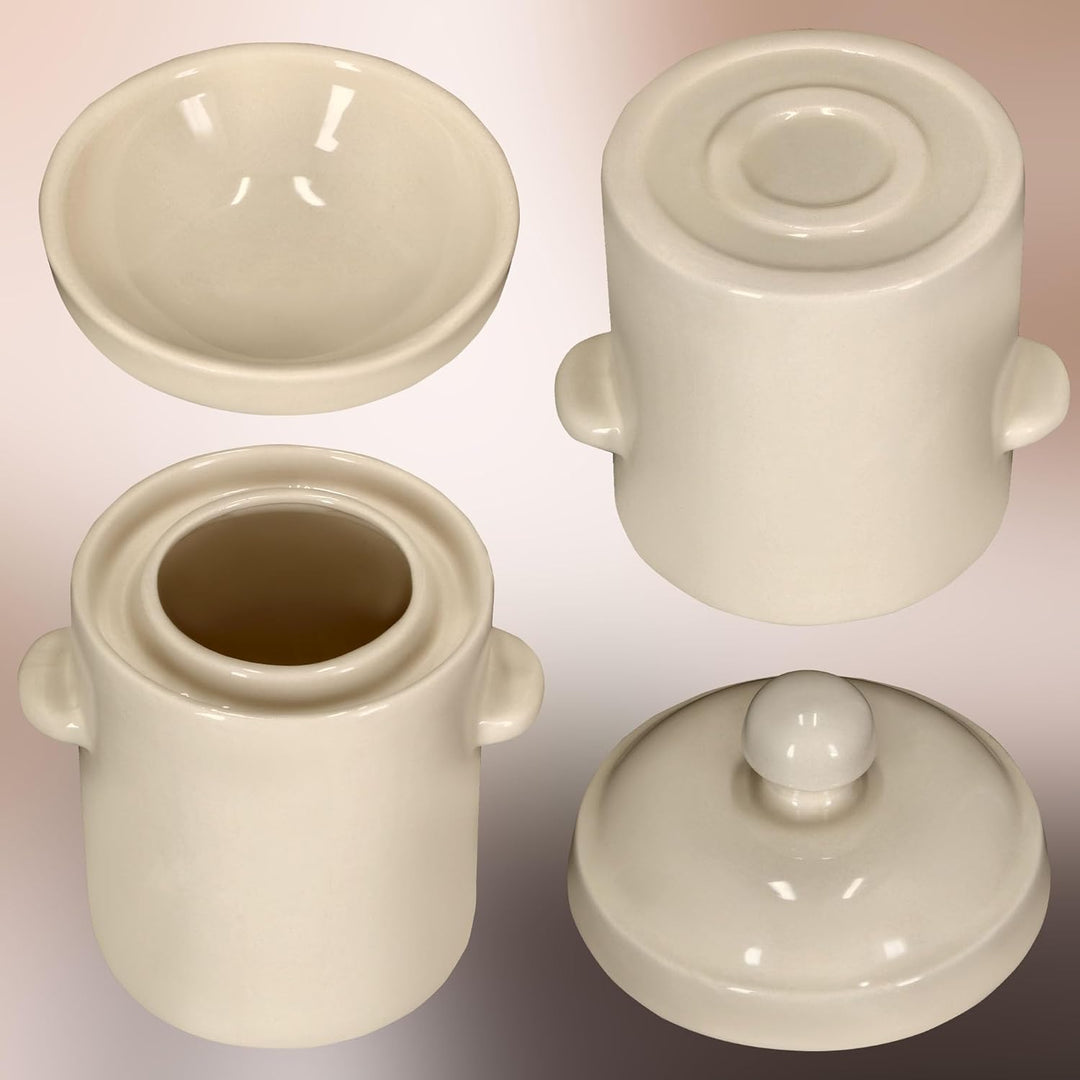 KOTARBAU® Sauerkraut Gärtopf Sauerkrauttopf 2,5L Tontopf mit Deckel Steinguttopf Fermentieren Dauerk