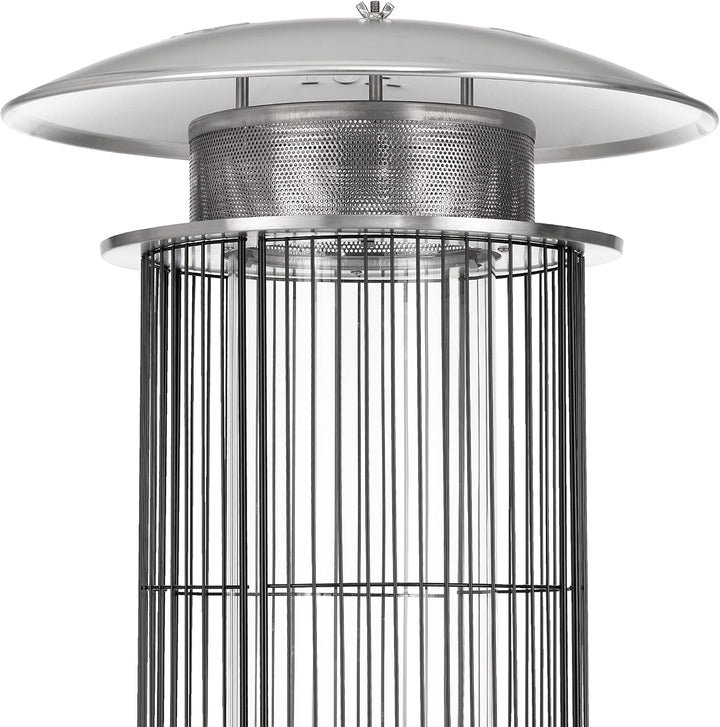 tepro Terrassenfeuer Ventura, Feuerschale, Feuerkorb für den Garten, schwarz/Silber, inkl. Regler un