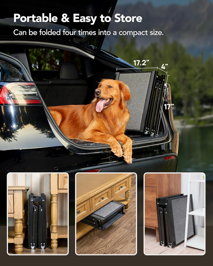 PetThem Hunderampe für Auto, 160 cm lang & 43,2 cm breit, tragbare Hunderampe für grosse Hunde mit R