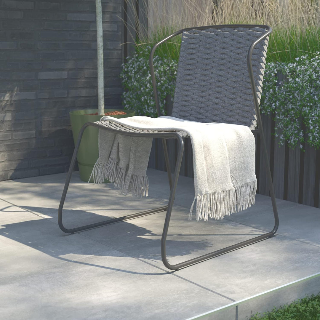 NATERIAL - 2er Set Gartenstühle LIVIA - 2 x Gartensessel - 63,5 x 58 x 80,5 cm - Stapelbar - Terrass