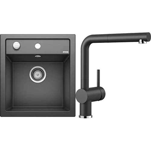 BLANCO Spül-Set in anthrazit – DALAGO 45 – Spülbecken für 45 cm Unterschränke – Granitspüle aus SILG