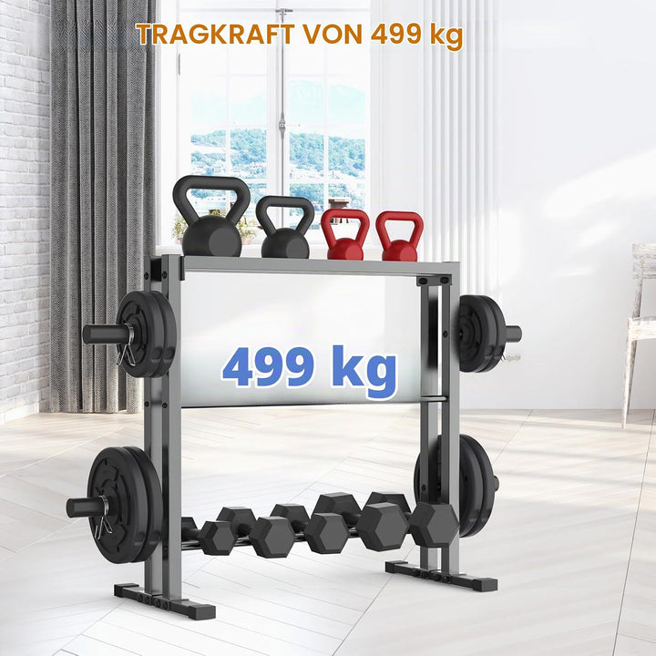 WINNOW Hantelständer, 3-Tier Gewichte Aufbewahrungsständer für Hanteln, Hantelplatten und Kettlebell