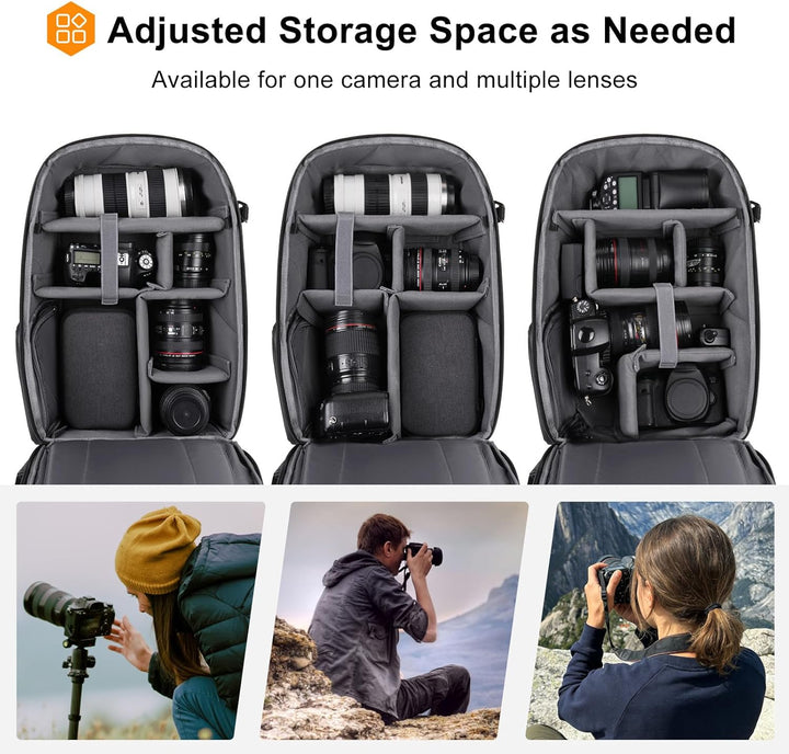 MOSISO Kamerarucksack, Fotorucksack, Kamera Rucksack, Kamerarucksack mit Laptopfach, Kompatibel für