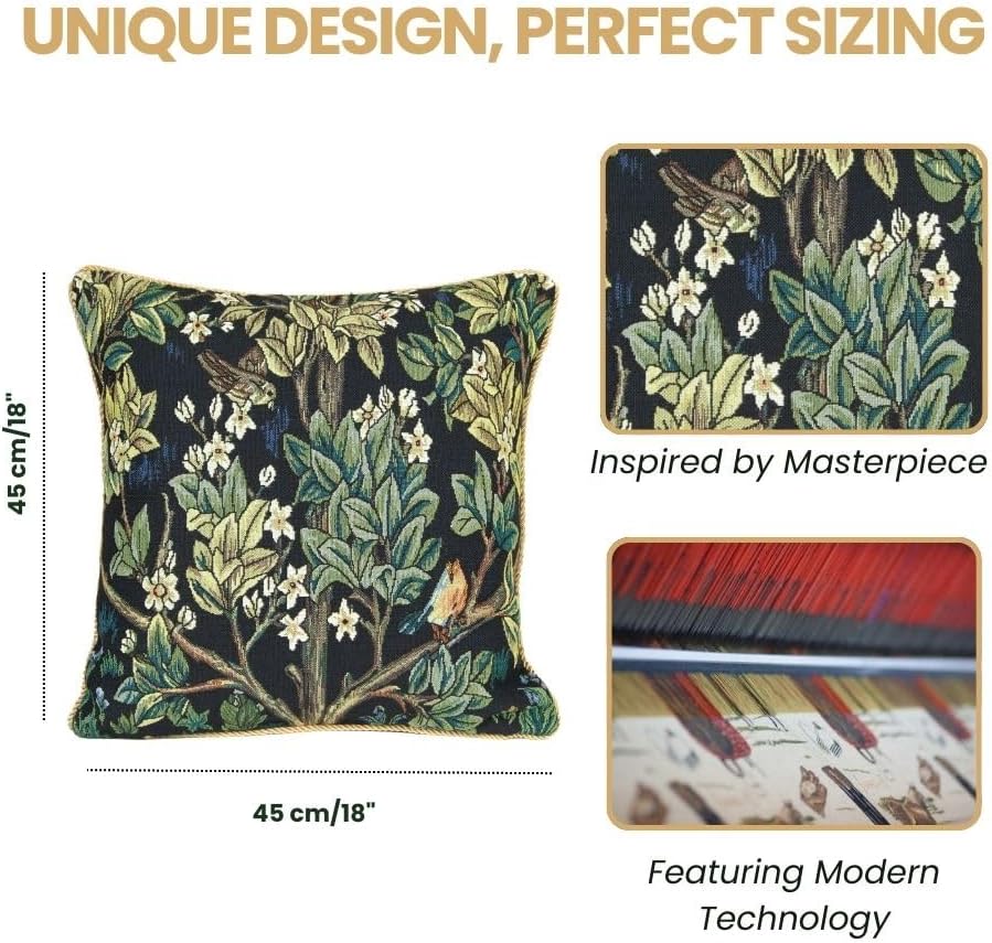 Signare Einzigartig Kunst Kissenbezug/Kissenhüllen 45x45cm Tapisserie Blumen Kissen Couch - William