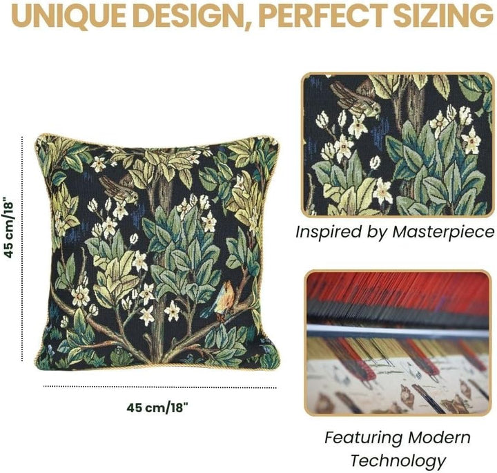 Signare Einzigartig Kunst Kissenbezug/Kissenhüllen 45x45cm Tapisserie Blumen Kissen Couch - William