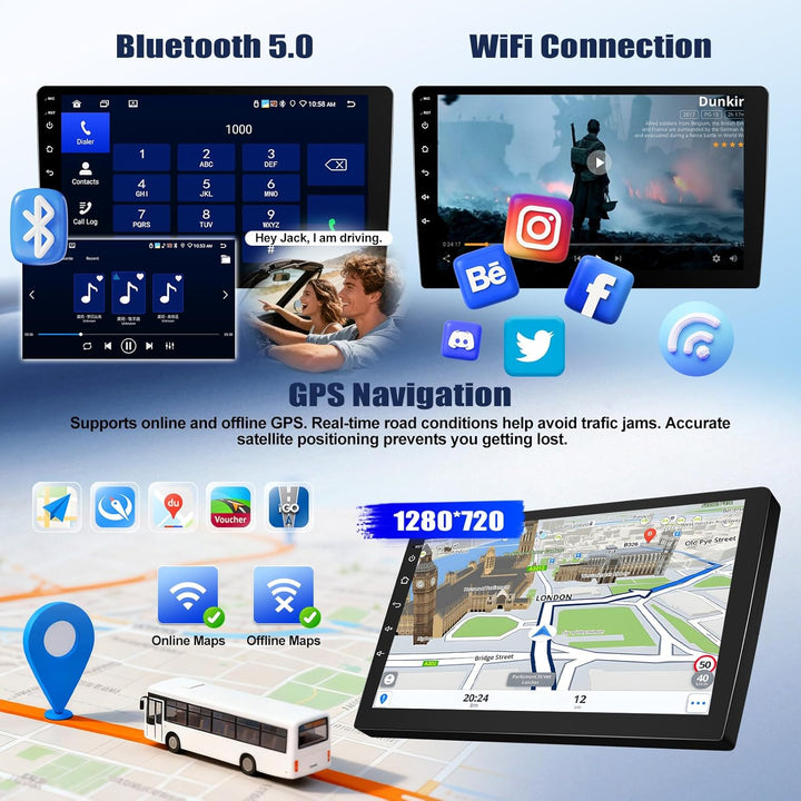 6+128G 8Kern Android 15 Autoradio für Ford Focus Klassiker 2004–2011 mit Wireless CarPlay Android Au