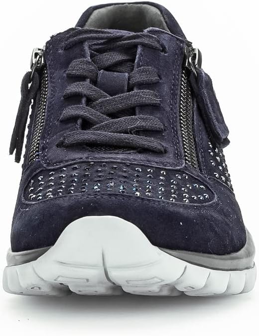 Gabor Damen Low-Top Sneaker, Frauen Halbschuhe,Wechselfussbett 37 EU Blau Dark Blue, 37 EU Blau Dark