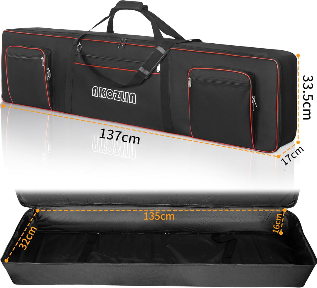AKOZLIN 49/61/76/88 Slim/88 Key Keyboard Case Electric Piano Keyboard Bag Portable Keyboard Gig Bag