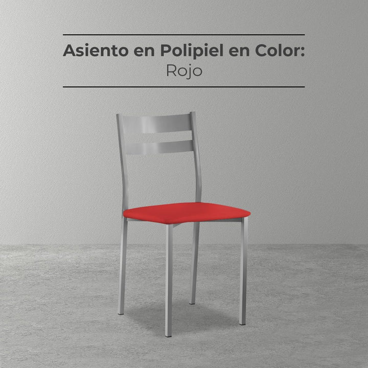 ASTIMESA SCRCRO kuechenstuhl, Metall Kunstleder Aluminium, rot, Altura de asiento 45 cms, Rot