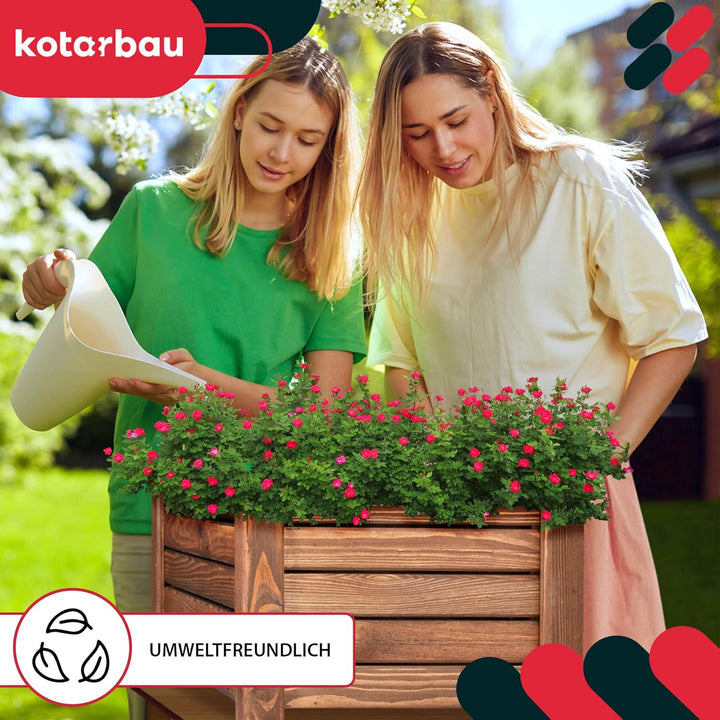 KOTARBAU® Blumenkasten - 38 x 38 x 30 cm - Pflanzkasten mit Vlies - Pflanzkübel gross aussen - Balko