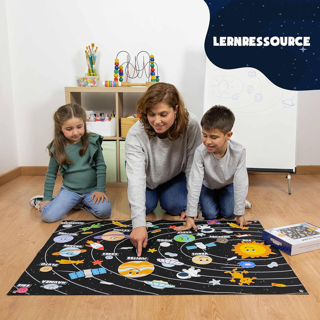 BONNYCO Sonnensystem Kinder 61 Filz Figuren. Planeten Kinder Spielzeug, Geschenke für Jungs Mädchen