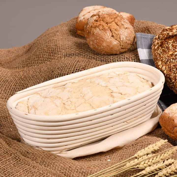 Kesper | Gärkörbchen, Material: Rattan, Textilfutter (abnehmbar), Masse: 35,5 x 15,5 x 9 cm, Farbe: