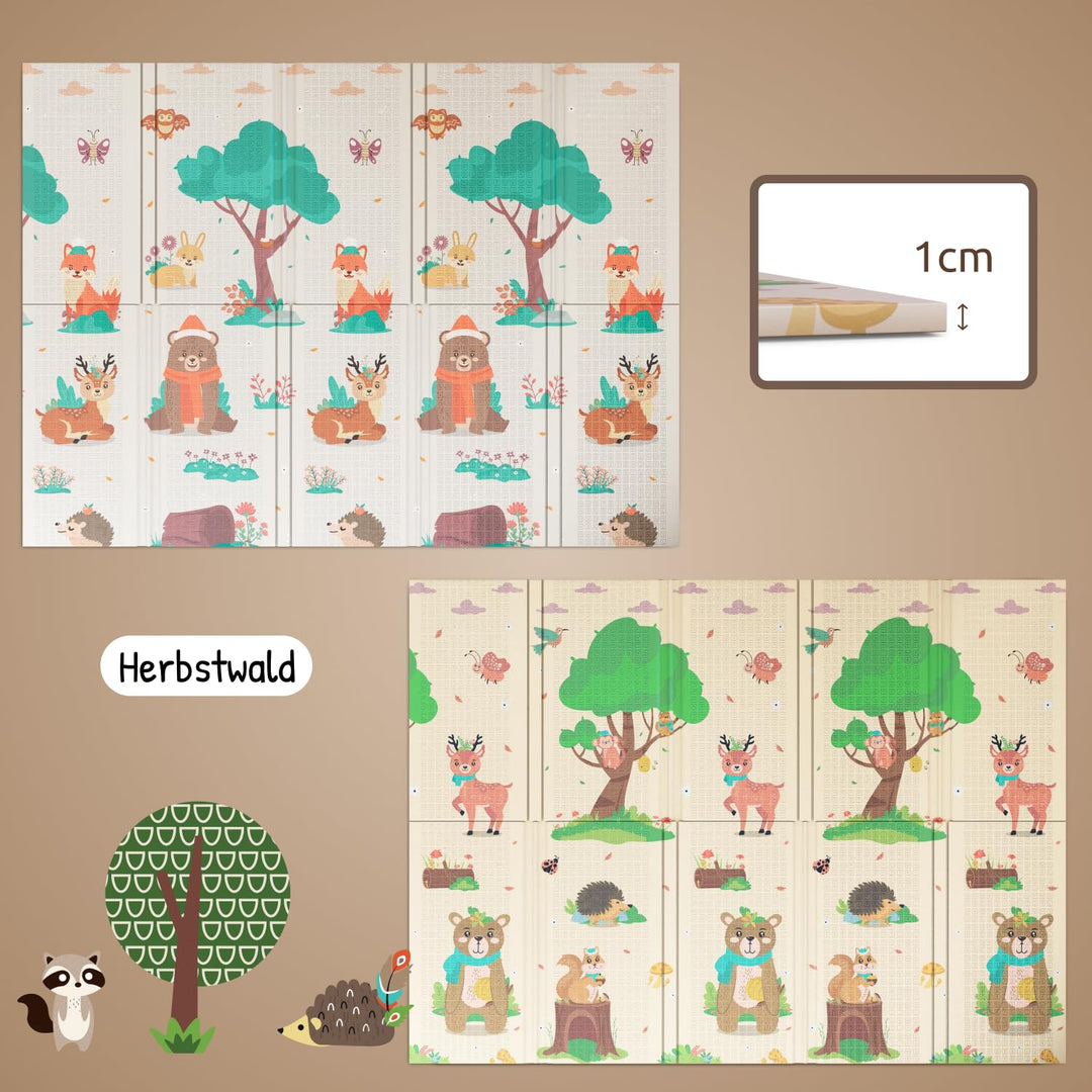 Mallie® Spielmatte Baby Faltbar Schadstofffrei 150x200 CM I Krabbeldecke Baby, Krabbelmatte Baby und