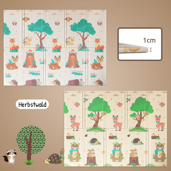 Mallie® Spielmatte Baby Faltbar Schadstofffrei 150x200 CM I Krabbeldecke Baby, Krabbelmatte Baby und
