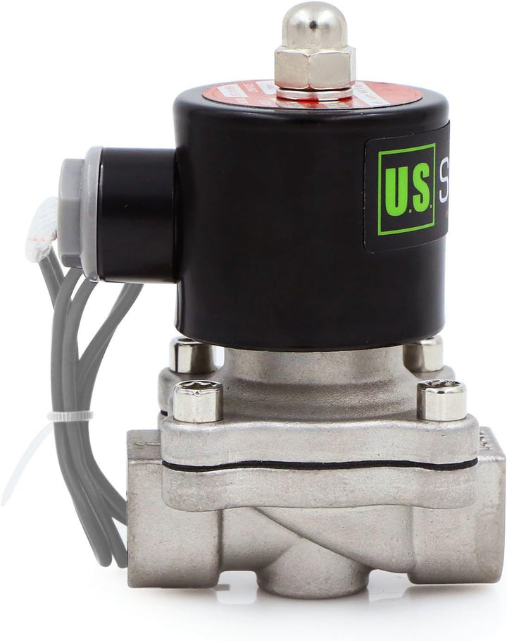 U.S. Solid 1/2" G 24V DC Edelstahl Magnetventil Direktgesteuert für Wasser Luft Gas Öl NC Stainless