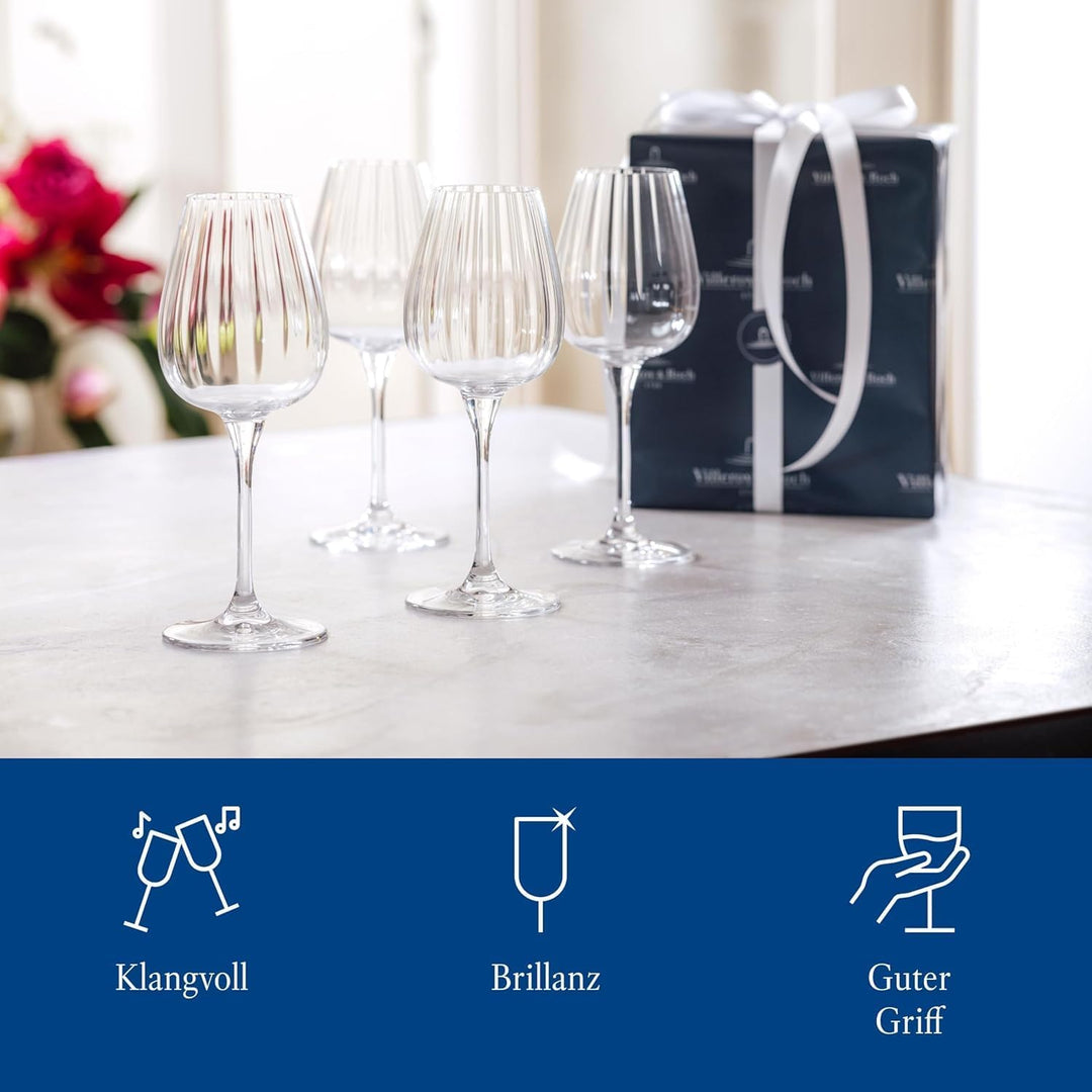 Villeroy &amp; Boch - Rose Garden Weissweinkelch, Set 4tlg., 125ml, Kristallglas, Transparent Transparen