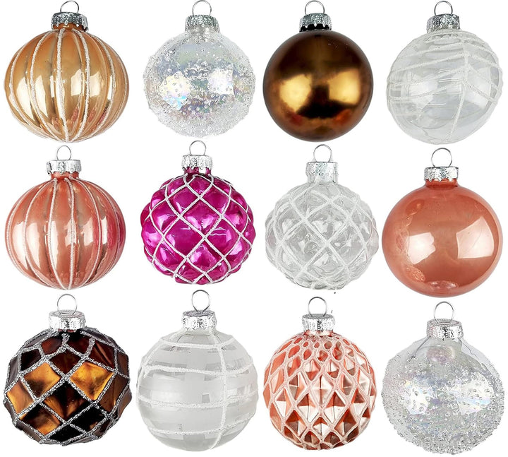 12er Set Luxus Weihnachtskugeln Echtglas Glaskugeln Weihnachten weihnachtsdeko Christbaumkugeln Set