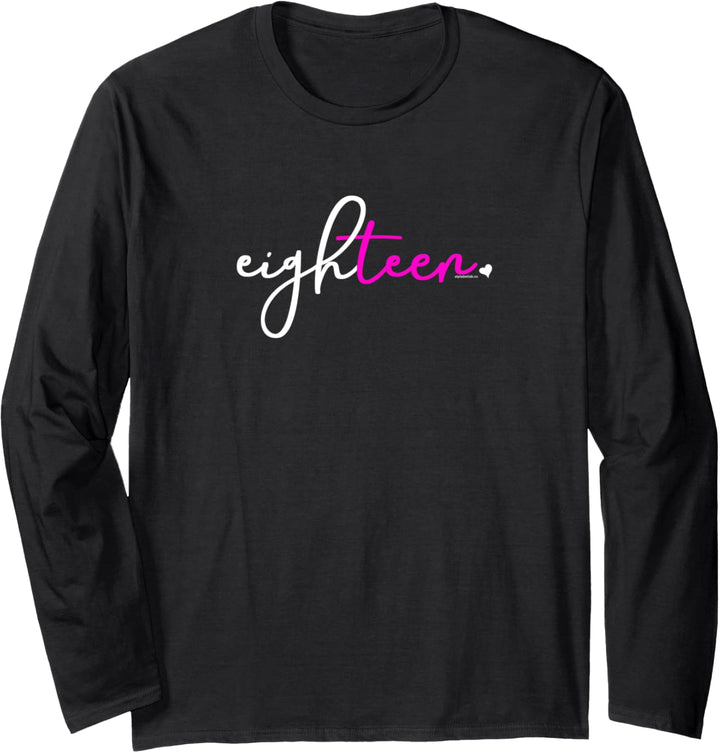 18th Birthday for Girls 18 Year Old Pink Eighteen Party Teen Langarmshirt