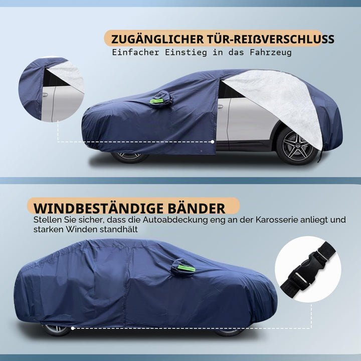 Autoabdeckplane 10 Schichten Vollgarage Autoabdeckung Vollgarage Staubdicht Wasserdicht Autohülle Au