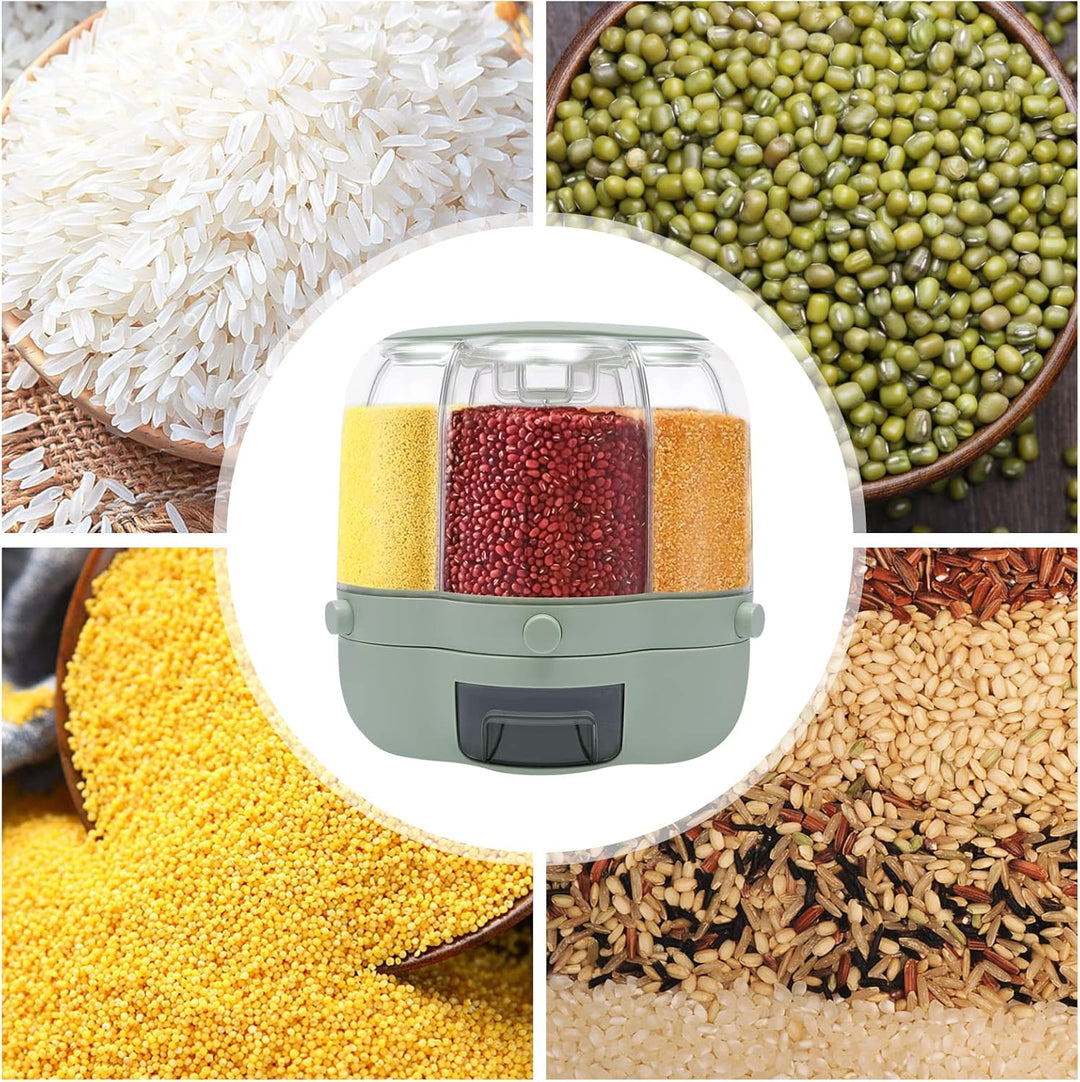 Müslispender, Cerealienspender Cornflakes Spender mit 6 Gitter, Drehbarer Müslispender 360° Haushalt