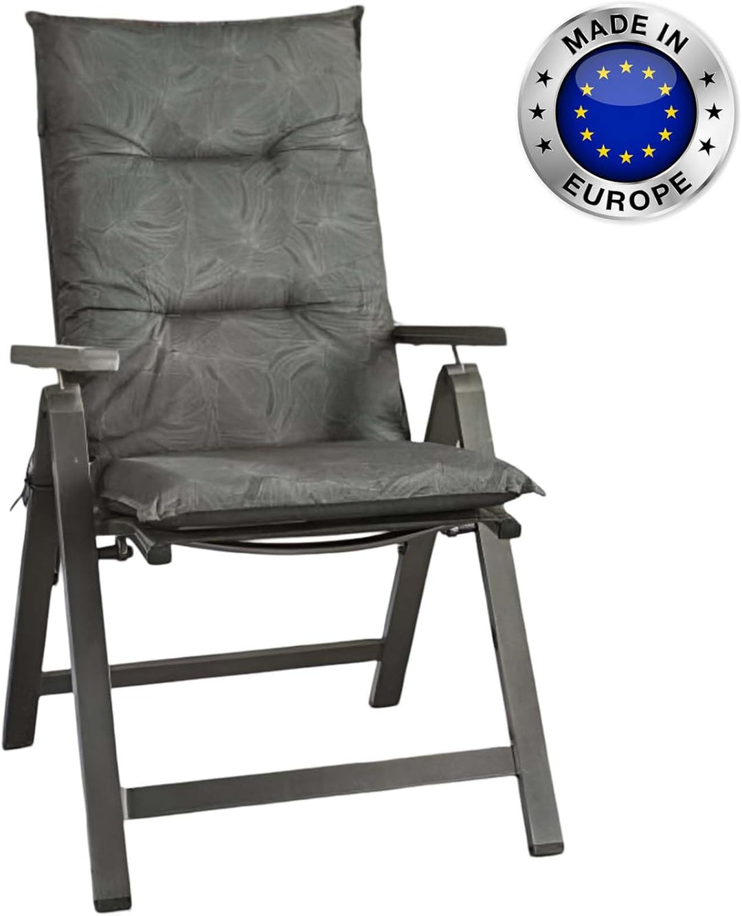 Hochlehner Auflage 115x50 cm Gartenstuhl Polster Anthrazit Komfort 8 cm | BURI, Made in Europe, Sitz