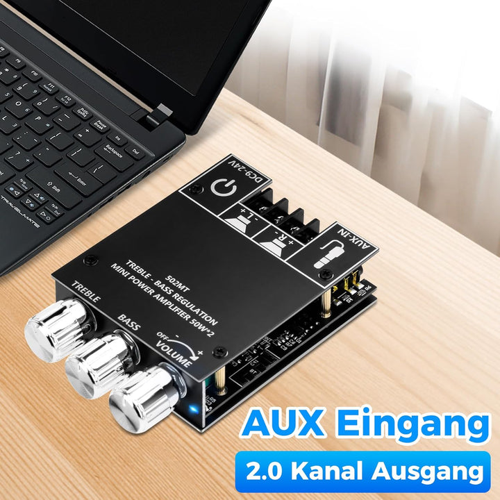 KKMOL 502MT 2x50W Bluetooth 5.0 Stereo Verstärker Board 2.0-Kanal Stereo Audio Empfänger Leistungsve