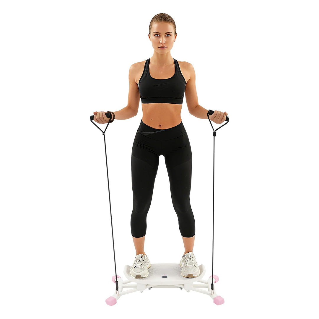 Slide Stepper Heimtrainer mit LCD Display & Widerstandsbändern - Seitlicher Stepper bis 120kg, Ganzk