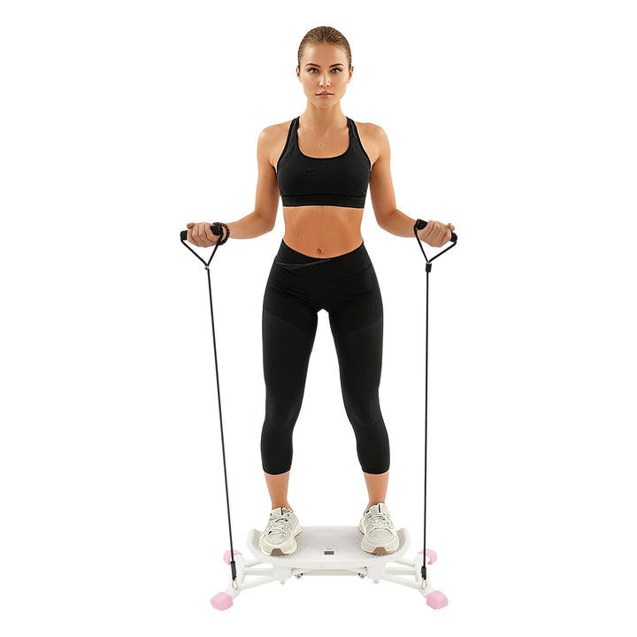 Slide Stepper Heimtrainer mit LCD Display & Widerstandsbändern - Seitlicher Stepper bis 120kg, Ganzk