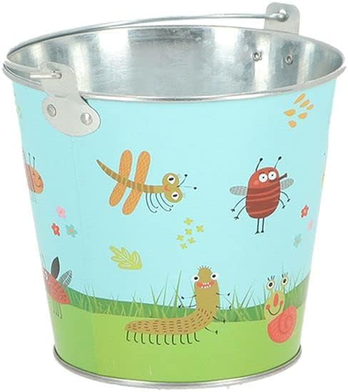 Rivanto® Kinder Eimer Insekten mit Tragegriff für Gartenarbeiten, verzinktes Eisen, Ø16 x H18 cm, zu