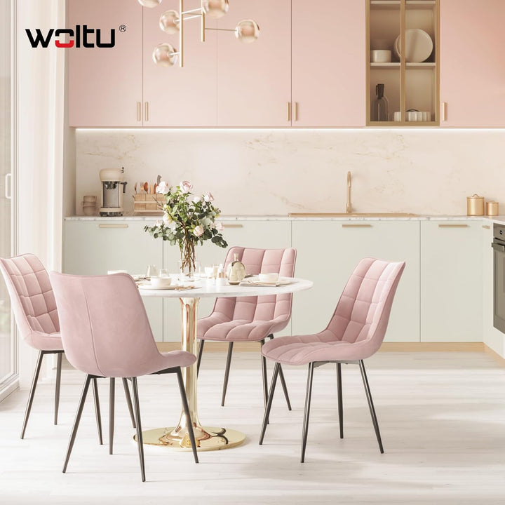 WOLTU 4 x Esszimmerstühle 4er Set Esszimmerstuhl Küchenstuhl Polsterstuhl Design Stuhl mit Rückenleh