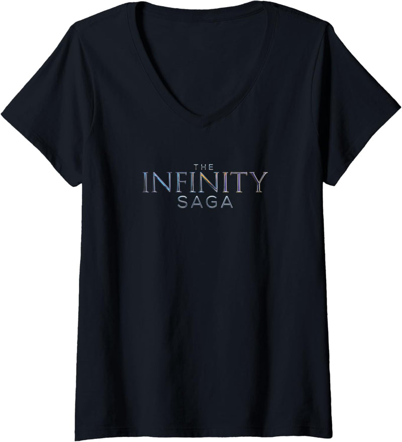 Marvel Avengers Endgame Infinity Saga Logo T-Shirt mit V-Ausschnitt