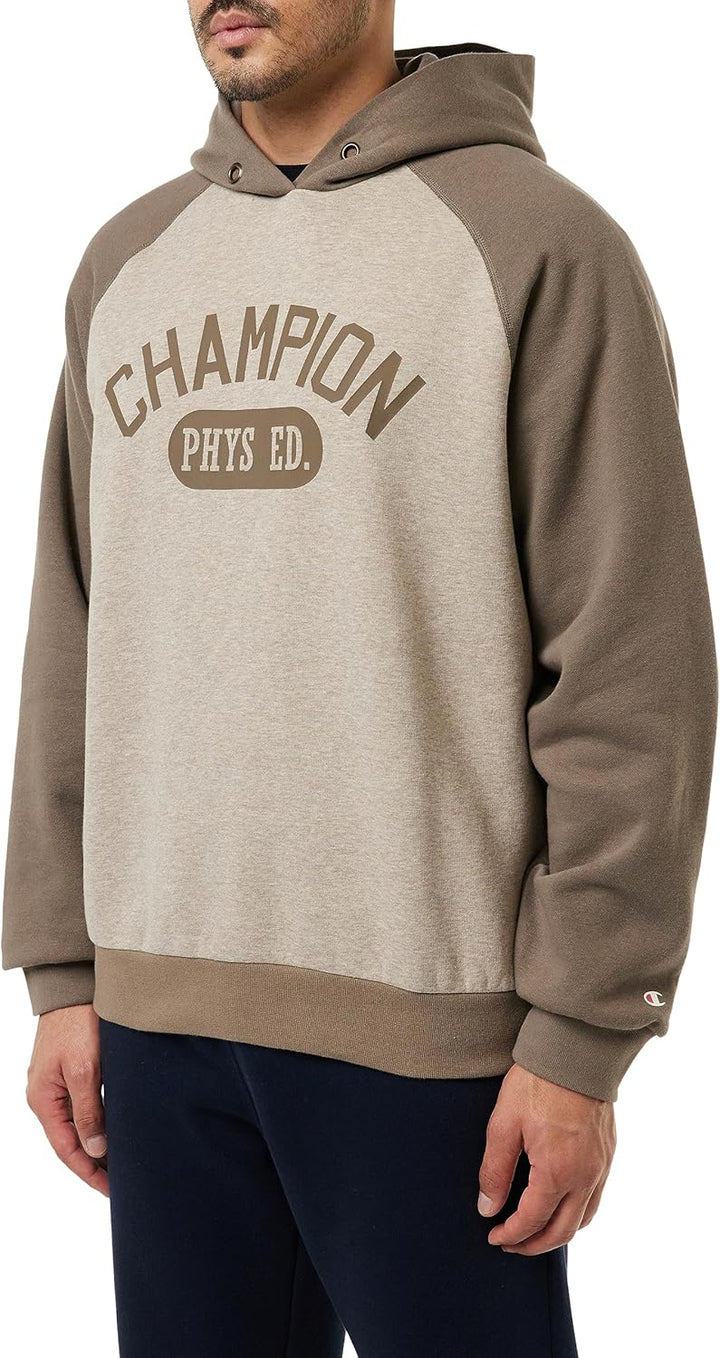 Champion Herren Legacy Athletics-Poly-Fleece Hooded Sweatshirt S Marrone Funghi Melange/Cioccolato,