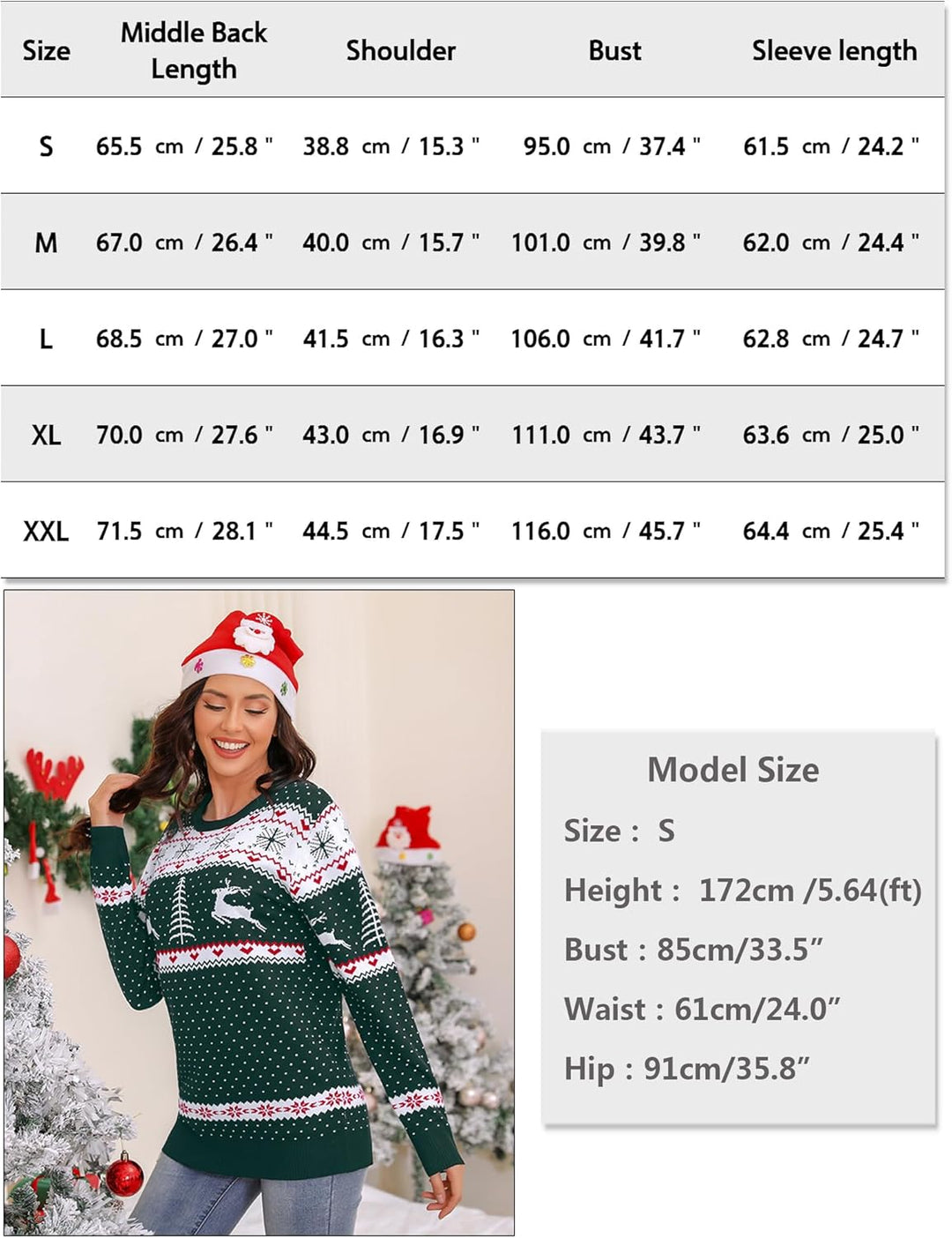 Totatuit Weihnachtspullover Damen Hässliche Christmas Sweater Feinstrick Strickpullover Xmas Sweater