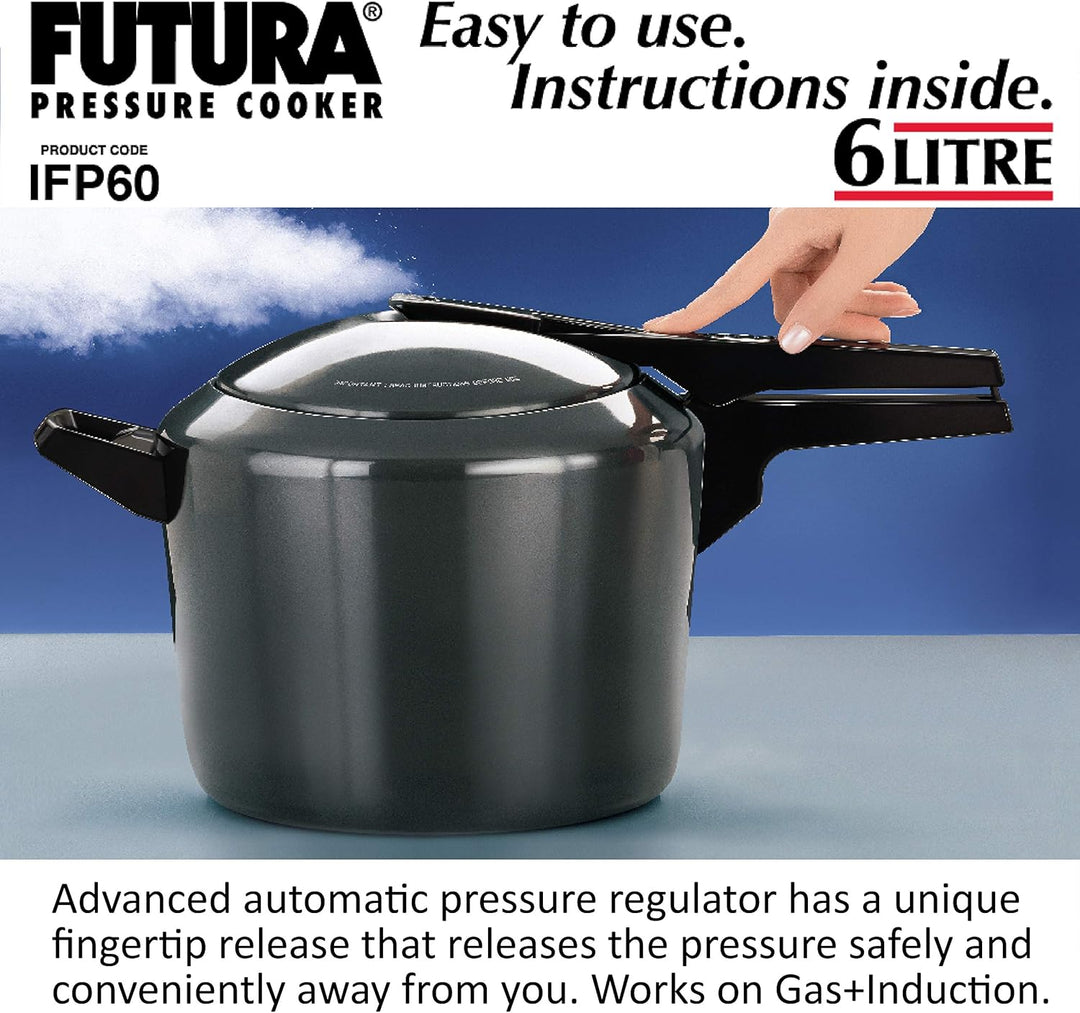 FUTURA Druckkocher, 6 l, Grau 6 Liter, 6 Liter
