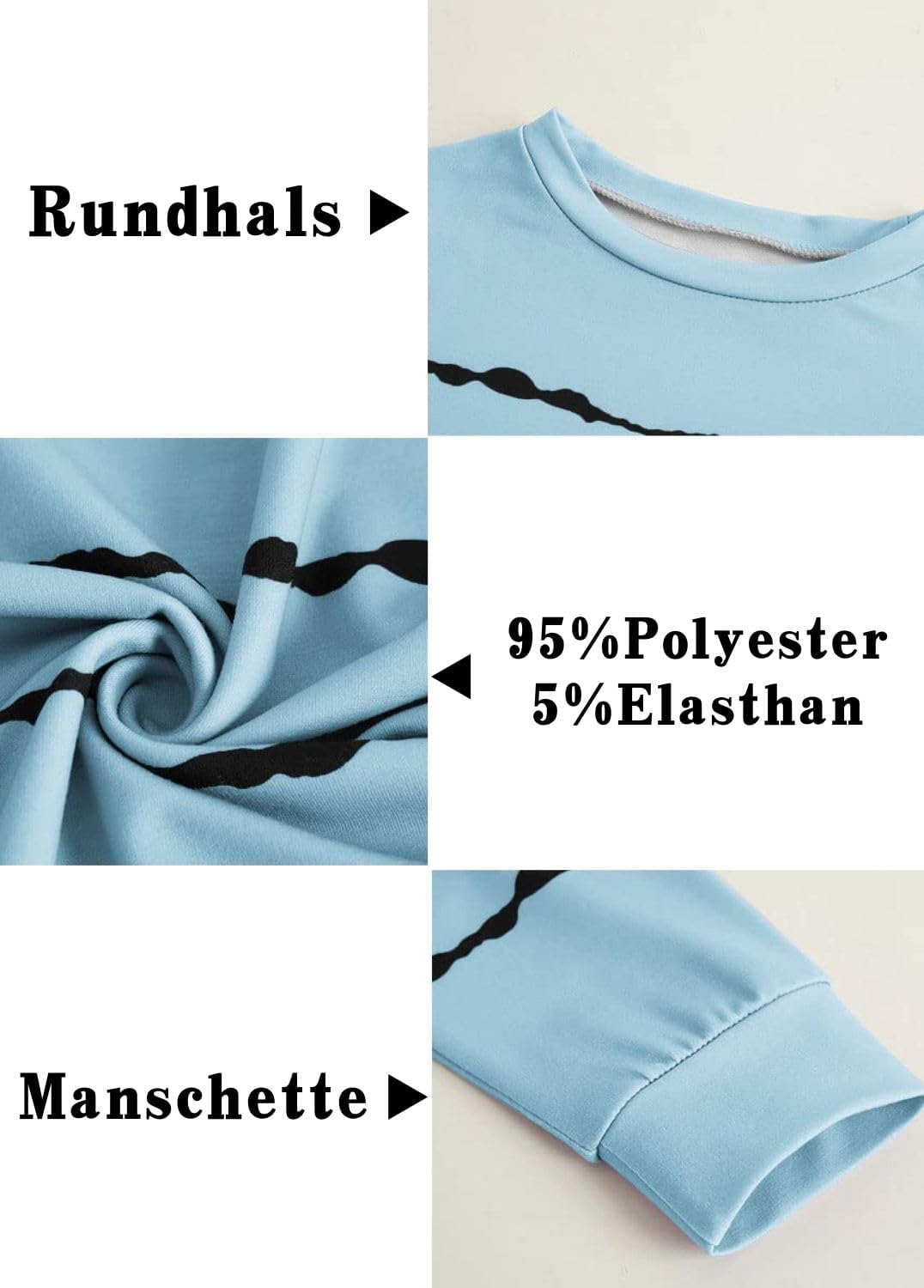 Haloumoning Sweatshirt Mädchen Streifen Rundhalsausschnitt Kinder Pullover Casual Langarm Tops 4-6 J