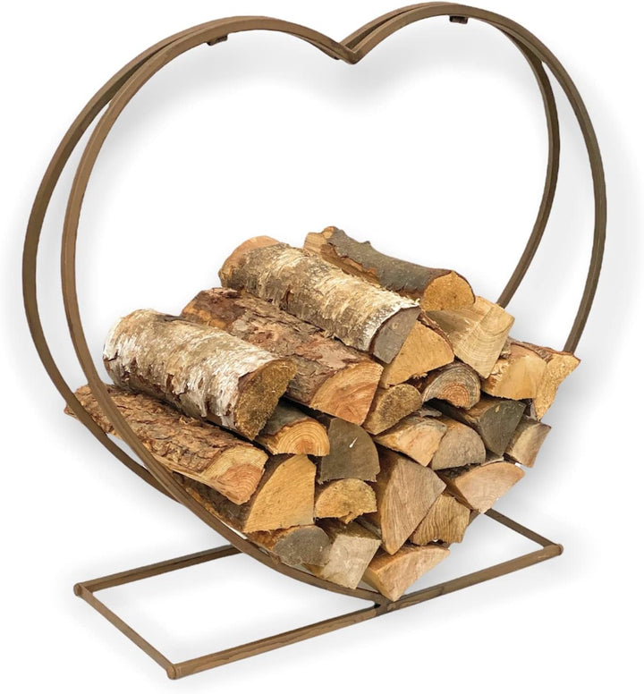 DanDiBo Kaminholzregal Innen Metall Herz Kaminholzständer 2013221 XL 78 cm Holzkorb Kaminholzhalter