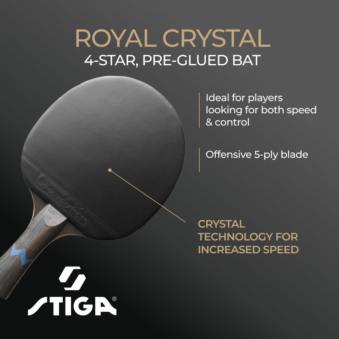 Stiga Royal 4-Star Table Tennis Ping Pong Bat, Black/Red Einzelbett, Einzelbett