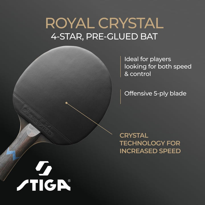 Stiga Royal 4-Star Table Tennis Ping Pong Bat, Black/Red Einzelbett, Einzelbett