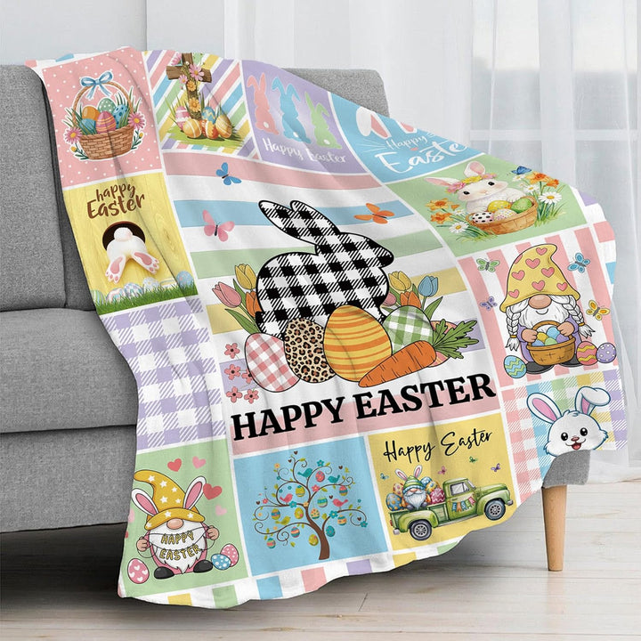 Ostern Kuscheldecke Flanelldecke Schlafdecke Geschenk 150×130CM Ostern Hase Happy easter Geschenk Os