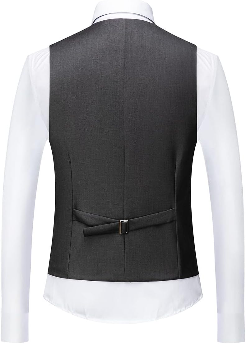 Herren Anzug 3-teilig Slim Fit Einreihig Zwei Knöpfe Hochzeit Smoking Anzug Blazer Weste Hose, Grau