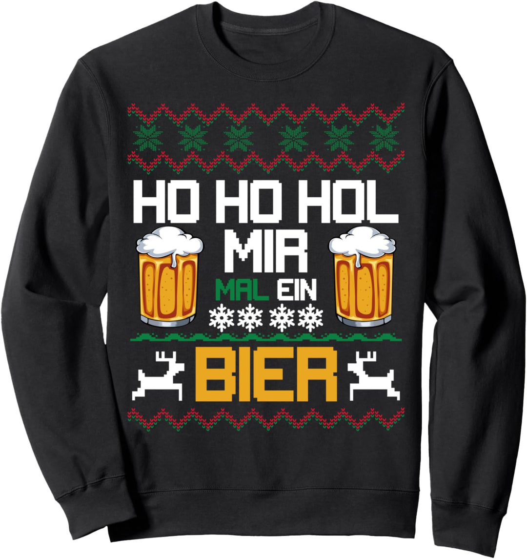Ho Ho Hol Mir Ein Bier Lustiges Ugly Christmas Weihnachts Sweatshirt