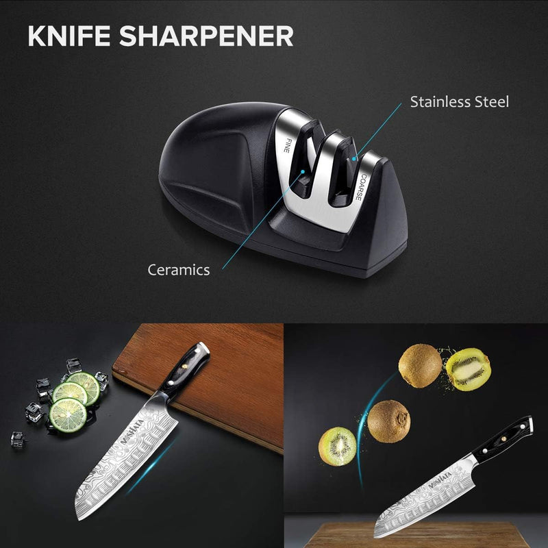 MOSFiATA Kochmesser, Santoku Messer Küchenmesser Profi Chefmesser Allzweckmesser Aus Rostfreiem Stah